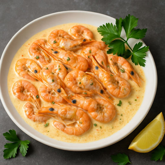 Garnelen in Sahne-Knoblauch-Sauce