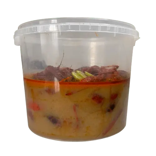Raki_De-Flusskrebse in scharfer Tom-Yum-Sose – inspiriert von Thai-Küche. Frisch gekocht in NL, mit Soße vakuumverpackt und deutschlandweit geliefert. rakide.de und rakide.com-Aus NL kaufen